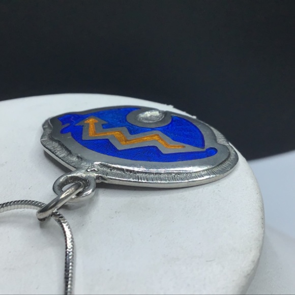 🌺Vintage Native American Sterling & Enamel Necklace - Picture 7 of 16